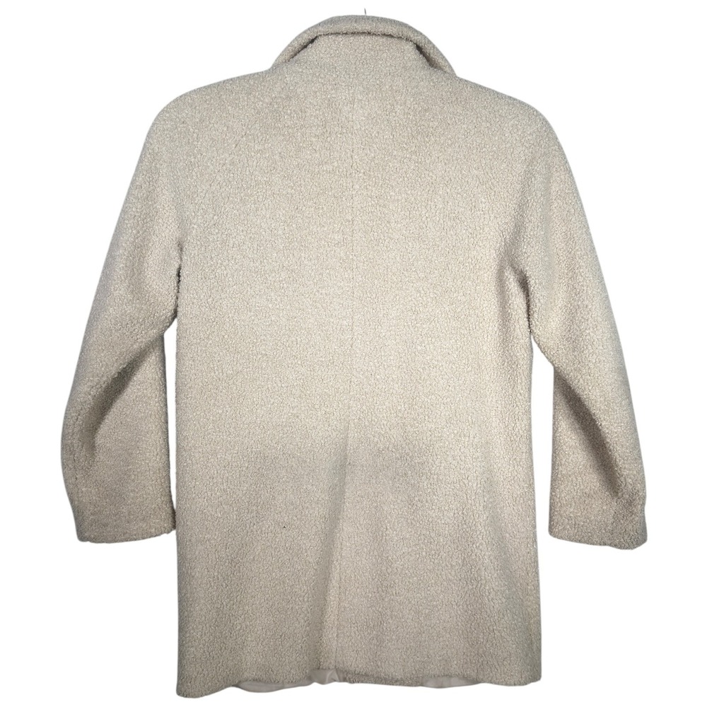 Marine Layer Teddy Coat Women's M Ivory Boucle Sherpa Button Front Jacket - Picture 4 of 7